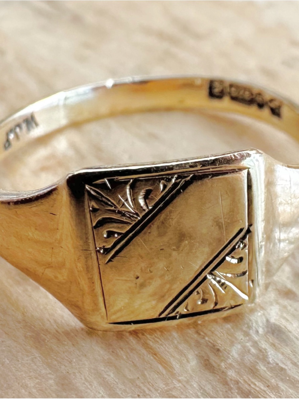 Solid Gold Men's Signet Ring - Classic Square Face